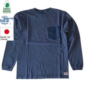 シェラデザインズ SIERRA DESIGNS コラボTシャツ Good On × SIERRA DESIGNS L/S POCKET TEE Navy/Midnight made in Japan 1512 リブラセレクトストア LBRA SELECT STORE 浜松市