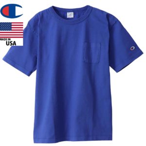 チャンピオン T1011 ティーテンイレブン ポケット付き US Tシャツ MADE IN USA C5-V305 ディープブルー リブラセレクトストア libra select store libra-ss LBR 浜松