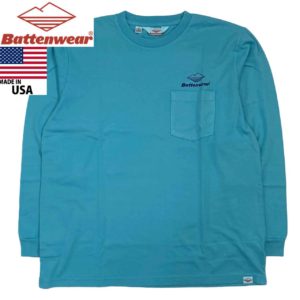 Battenwear バテンウェア 長袖 ロゴTシャツ TEAM L/S POCKET TEE made in USA AQUA アクア BS033 リブラセレクトストア libra select store libra-ss LBR 浜松