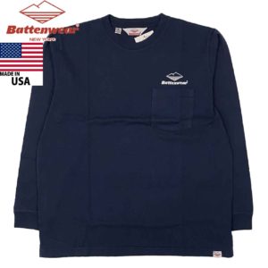 Battenwear バテンウェア 長袖 ロゴTシャツ TEAM L/S POCKET TEE made in USA NAVY ネイビー BS033 リブラセレクトストア libra select store libra-ss LBR 浜松