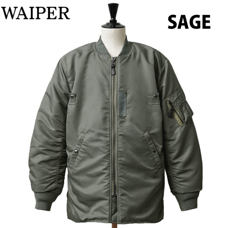 WAIPER ワイパーインク MA-1 セージ M１度着用新品同様美品 WAIPER ワイパーインク MA-1 セージ M1度着用新品同様美品 WAIPER