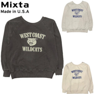 MIXTA ミクスタ WILD CATS CREW NECK SWEAT RAGRAN スウェット シャツ MADE IN USA R257 リブラセレクトストア libra select store libra-ss LBR 浜松